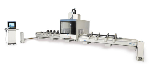 Front view of the Bolero 5 CNC machining center showcasing its robust steel structure and advanced design.