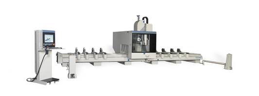 Front view of the Bolero 4 CNC machining center showcasing its robust steel structure and advanced design.